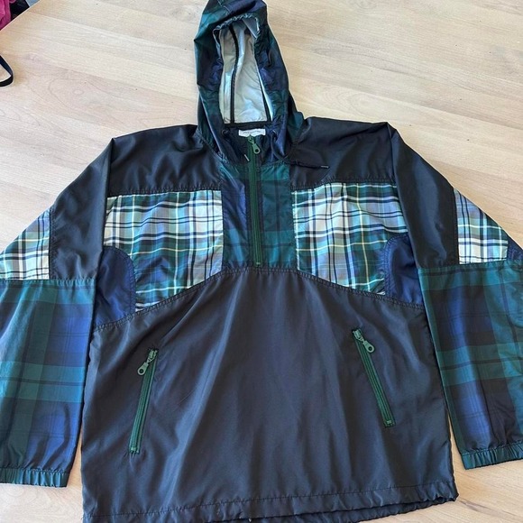 Urban Outfitters Pullover Anorak‎ Jacket Plaid Colorblock Windbreaker Medium - Picture 1 of 7